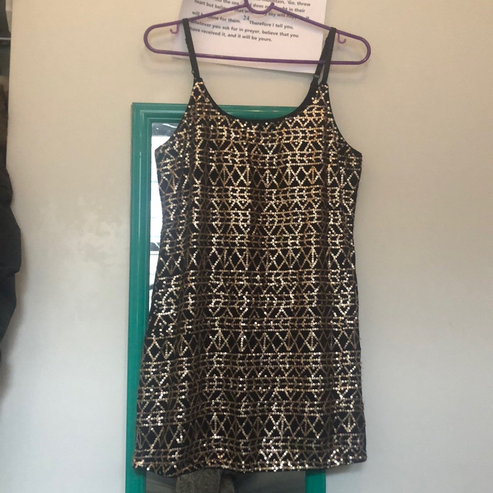 Sparkly Black and Gold Dress